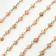 Rhodochrosite Gold Plated Wire Chain
